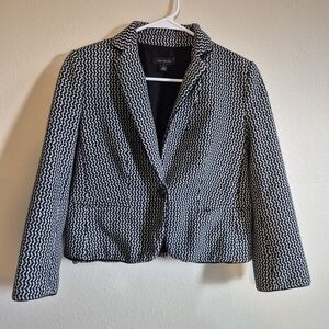 Ann Taylor Monochrome Patterned Blazer